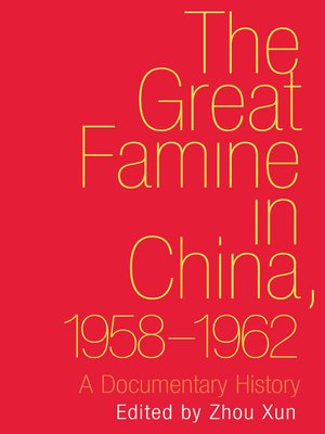 cover image of The Great Famine in China, 1958-1962